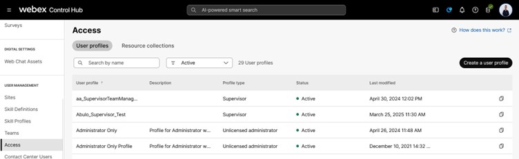 Create a new User Profile