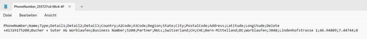 Verify CSV format