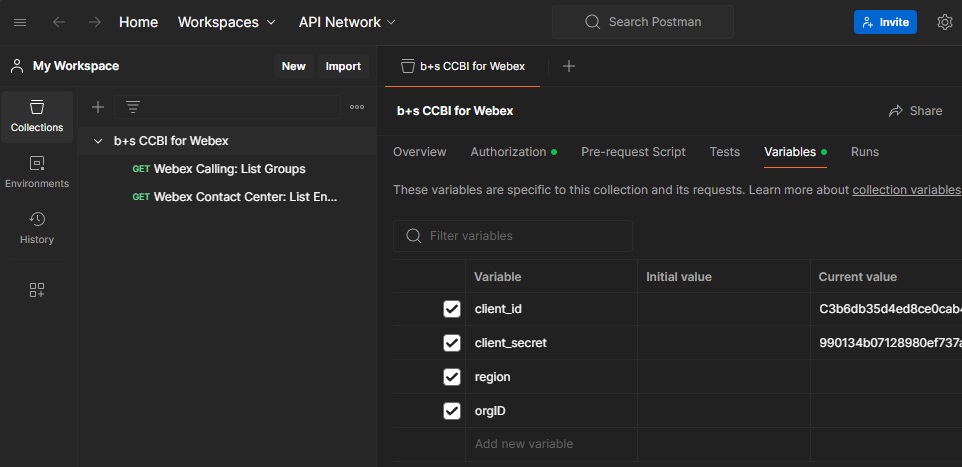 Variables in Postman