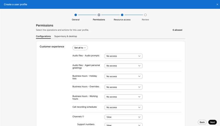 User Profile permissions