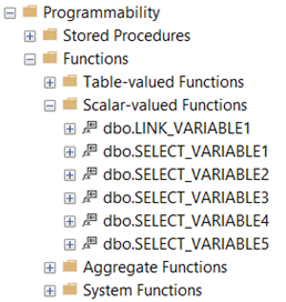 SELECT VARIABLE functions