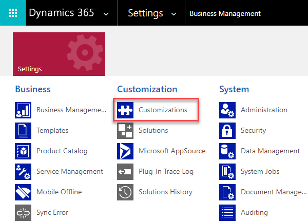 Advanced Settings Customizations