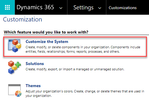 Advanced Settings Customize System