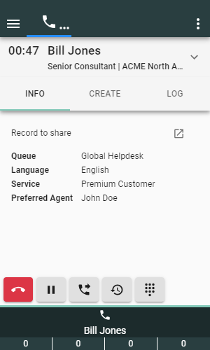 Info Call data