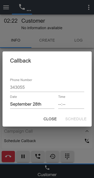 Schedule the callback