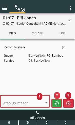 Wrap-Up Button