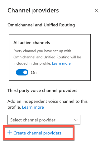 Create channel provider
