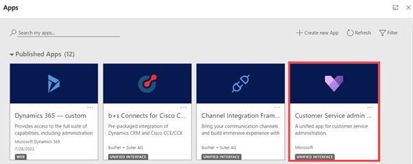Customer Service admin center