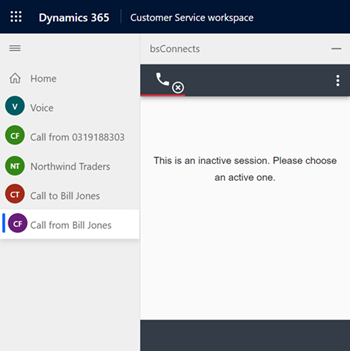 Call session inactive