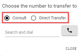 Transfer Mode Modal