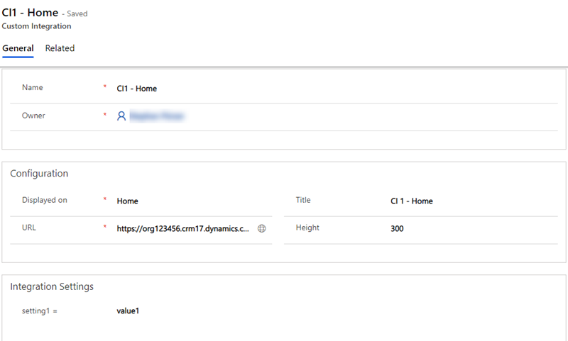 Custom Integration Settings