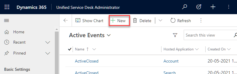 Create an event
