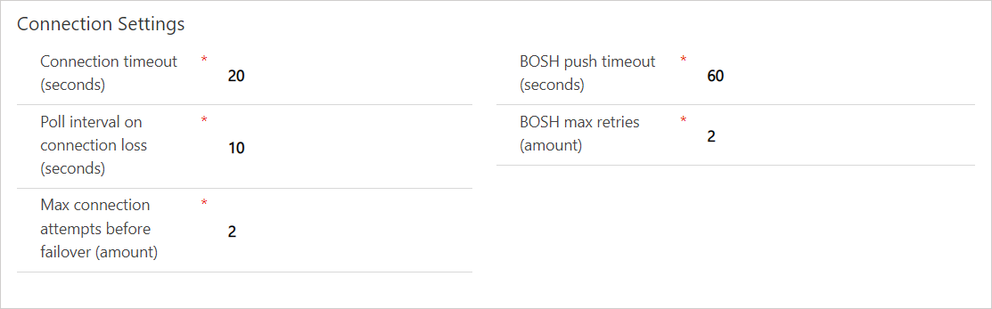 Finesse Connection Settings