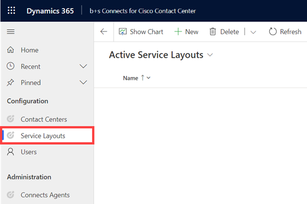 Navigate to Service Layout