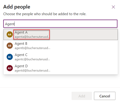Power Platform Role Select Users