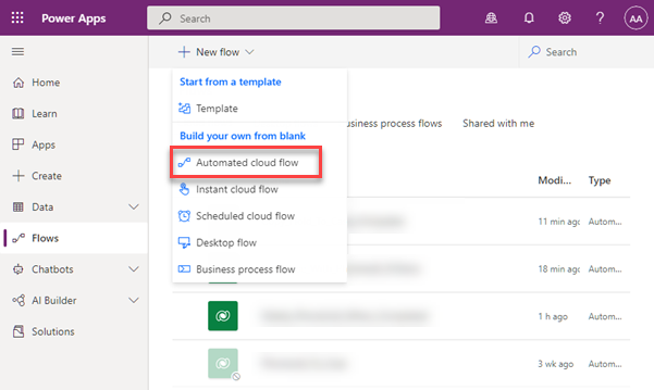 Automated cloud flow