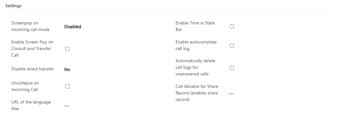 General Settings