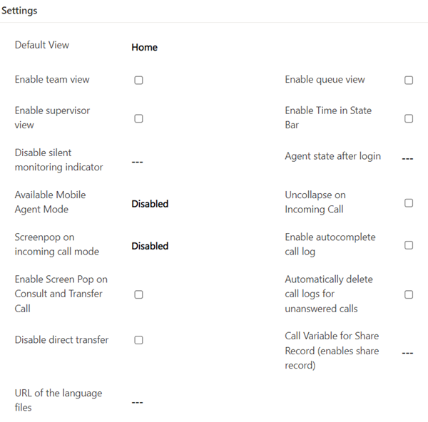 General Settings
