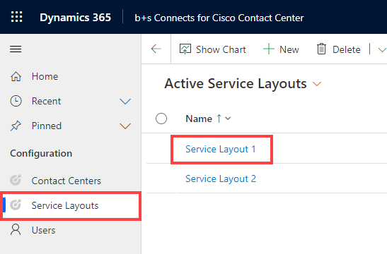 Open a Service Layout
