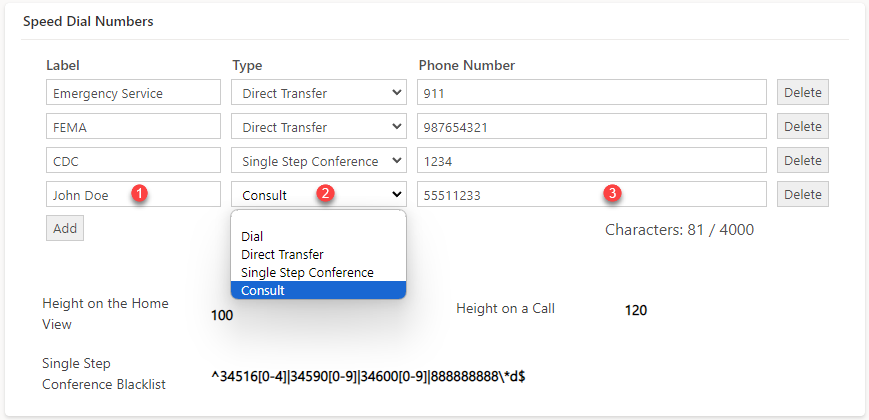 Configure Speed Dial Numbers