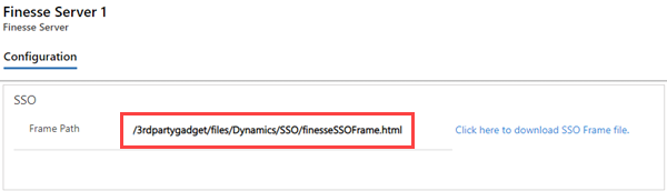 Enter path of file for SSO Frame