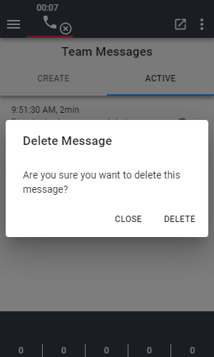 Delete an active Team Message