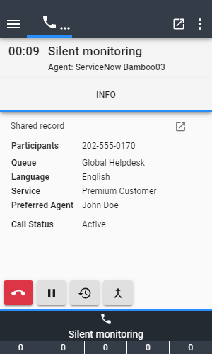 Silent monitoring session