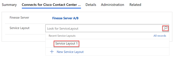 User Service Layout Configuration
