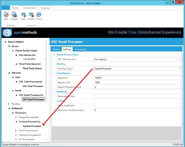 Email Processor settings