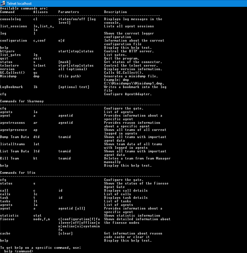 List of Commands
