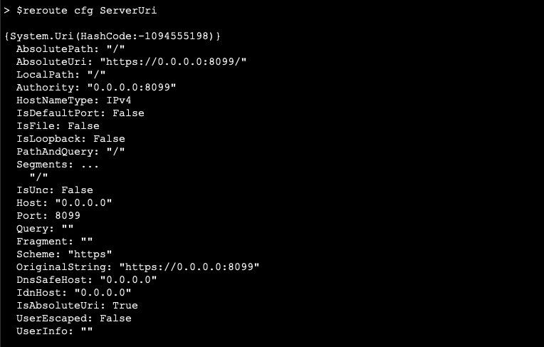 reroute cfg ServerURI