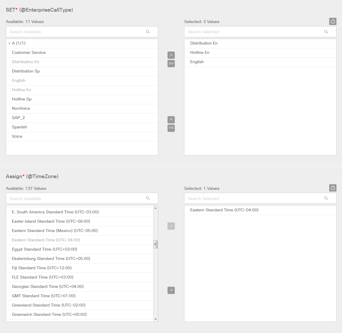 Enterprise CallType timezone filter