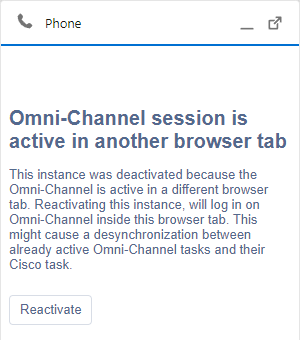 b+s Connects Gadget shut down by gadget with active Omni-Channel session