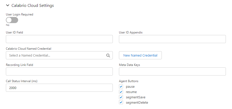 Calabrio Cloud Configuration section