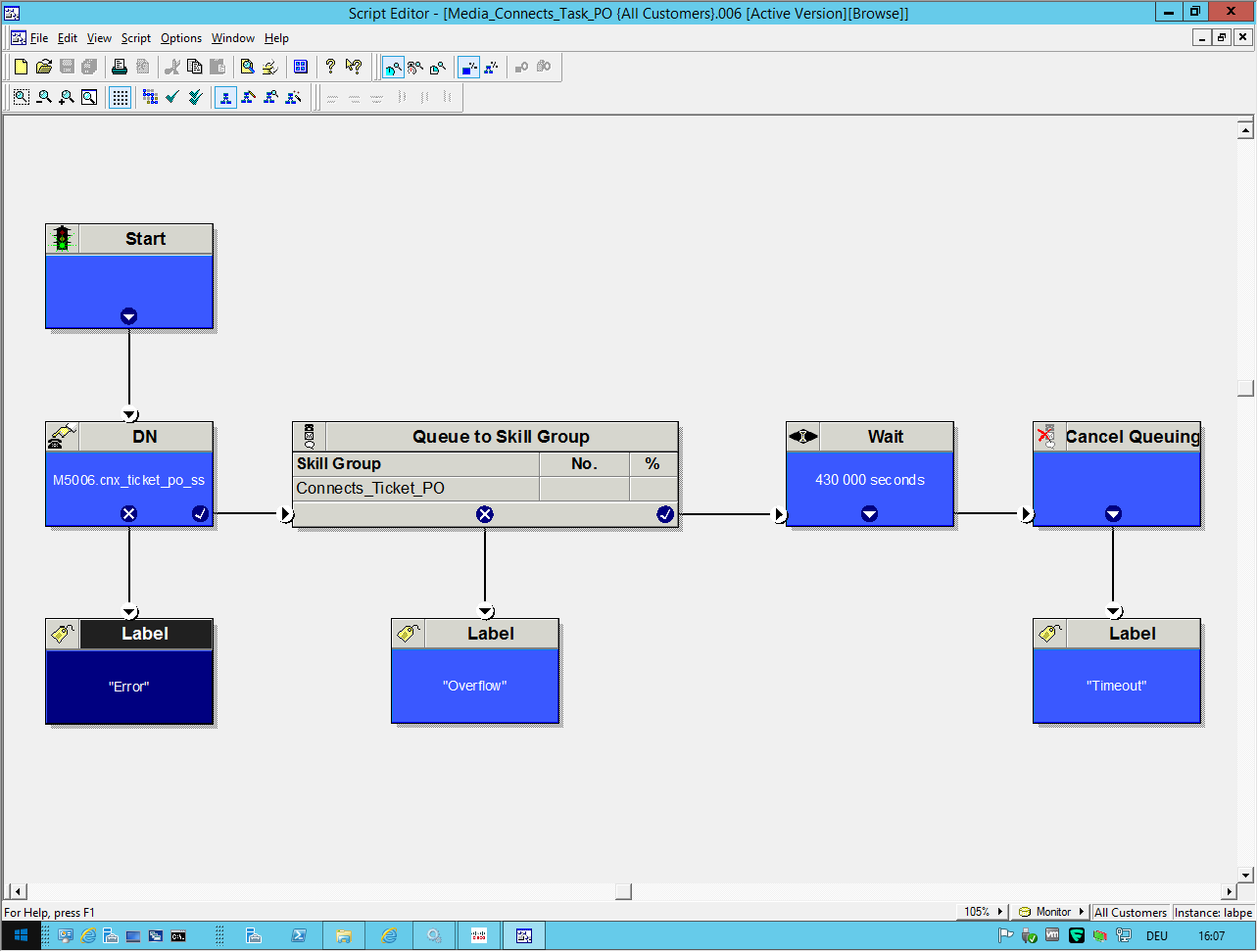 CCE Script for Media Routing