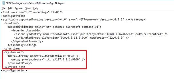 Proxy server setting