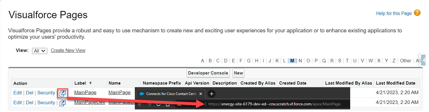 b+s Clickjack Protection: retrieve Visualforce page URL