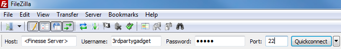 FileZilla Connection Configuration