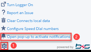Open pop up to activate notifications