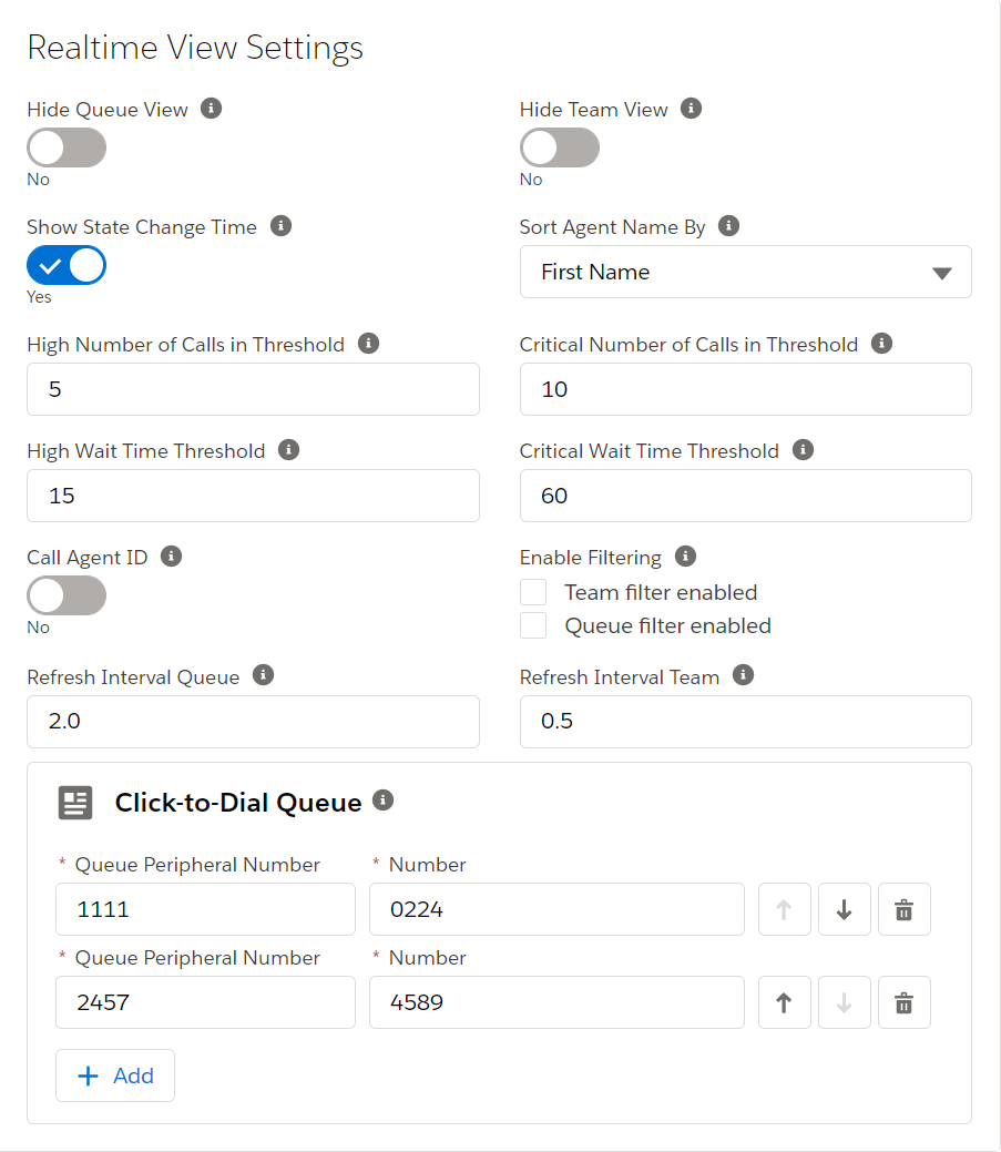 b+s Realtime View Configuration