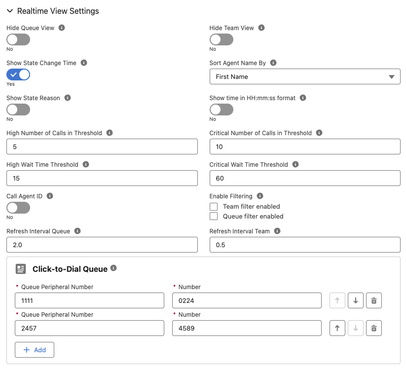 b+s Realtime View Configuration