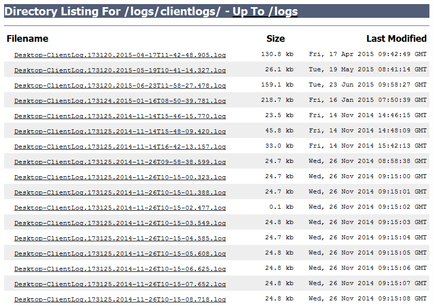 Client Logs on Finesse Server