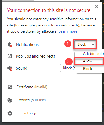 Internet Options Trusted Sites dialog