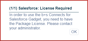 License Required error message