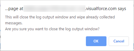 Warning closing the Client Log Popup