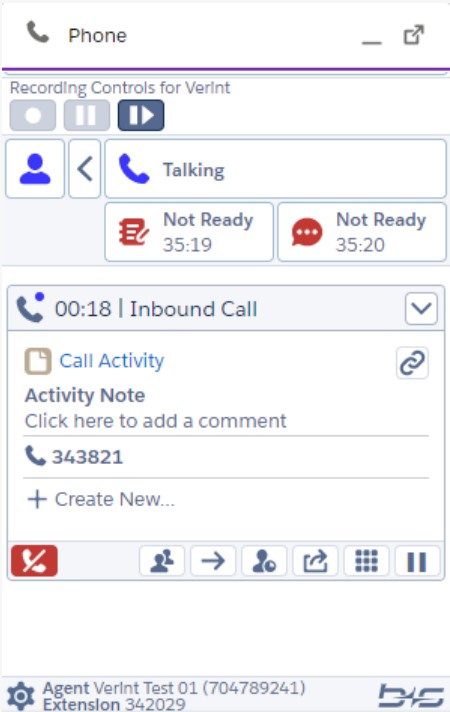 Recording Toolbar in pause state during a call