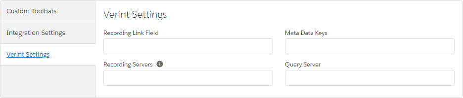 b+s Config App Verint Settings