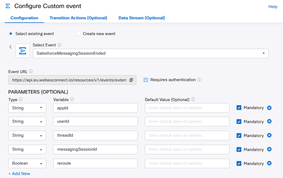 Entrypoint custom event: Chat Ended