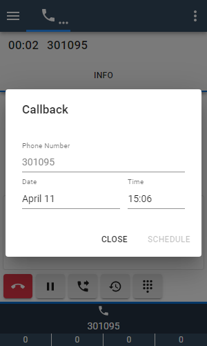 Schedule the callback