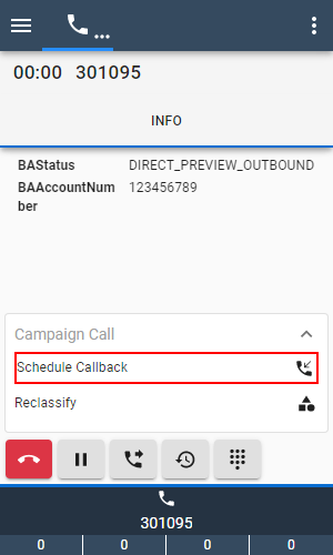 Button to schedule callback